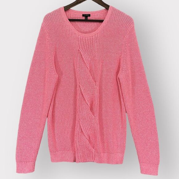 Talbots Pullover Knit Sweater Women Size XL Pink Long Sleeves Round Neck X40‎ - Picture 1 of 12